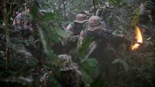 Soldiers from the 3rd Infantry Brigade Combat Team, 25th Infantry Division, and Malaysian troops train together during an exercise in a Malaysian jungle. (Credit: U.S. Army/Pfc. Wyatt Moore)