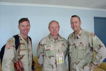 Then-Maj. Chris Kennedy, right, with then-Lt. Gen. Martin Dempsey, center, and then-Maj. John Richardson IV in Tal Afar, Iraq, in 2006.
