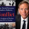 "Conflict" book cover and GEN Petraeus headshot